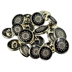 reena black lotus pvc 66 fancy synthetic resin pvc material button designer buttons for coats shirts blazers black gold pvc8