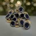 REENA Blue Carving Big 6+6 pc Old Fancy Synthetic Resin PVC Material Button Designer Buttons for Coats Shirts Blazers (Blue Carving Big 6 pc)