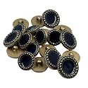 REENA Blue Carving Old 6+6 Fancy Synthetic Resin PVC Material Button Designer Buttons for Coats Shirts Blazers (Blue Carving Old 6+6)