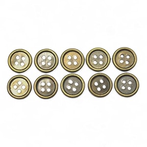 reena bronze small plain round 10pc fancy synthetic resin pvc material button designer buttons for coats shirts blazers bronze small plain round 10pc bronze