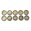 REENA (Bronze Small Plain Round 10pc Fancy Synthetic Resin PVC Material Button Designer Buttons for Coats Shirts Blazers (Bronze Small Plain Round 10pc) Bronze