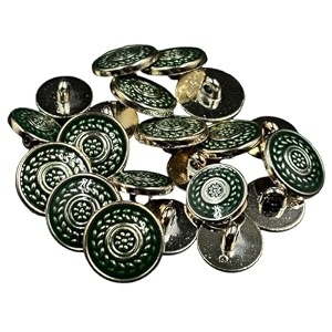 reena green gold 66 fancy synthetic resin pvc material button designer buttons for coats shirts blazers green gold 66