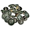 REENA Green Gold 6+6 Fancy Synthetic Resin PVC Material Button Designer Buttons for Coats Shirts Blazers (Green Gold 6+6)