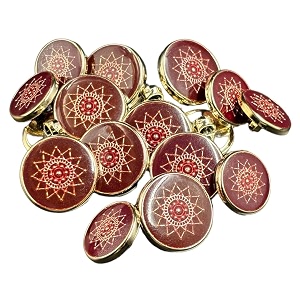 reena maroon lotus pvc fancy synthetic resin pvc material button designer buttons for coats shirts blazers maroon goldpvc9