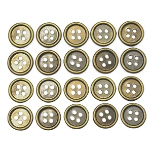 reena shirt button plain 4 hole bronze 20pc fancy synthetic resin pvc material button designer buttons for coats shirtsbronze shirt button plain 4 hole bronze 20