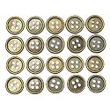 REENA Shirt Button Plain 4 Hole Bronze 20pc Fancy Synthetic Resin PVC Material Button Designer Buttons for Coats Shirts.Bronze (Shirt Button Plain 4 Hole Bronze 20)