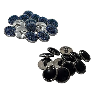 reena turquoise round 6pc  silver black ring 6pc combo fancy synthetic resin pvc material button designer buttons for coats shirts blazers turquoise round 6pc  silver black ring 6pc combo