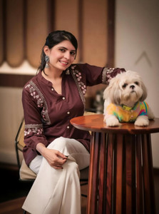 reepree Casual Embroidered Women Brown Top