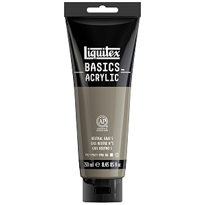 reeves liquitex basics acrylic paint 845-oz tube neutral grey value 5