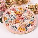 REEWISLY 3 pcs Embroidery Starter kit with Patterns and Instructions, DIY Adult Cross Stitch Kits Beginner, Including 3 Plastic Embroidery Rings, 1 Scissors, Colored Threads and Needles, Pink