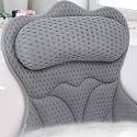 REEZEIVI Bath Pillows for Tub,Thick Neck Back Support Bathtub Cushion,Gray