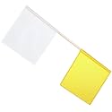 Referee Volleyball Flags Judge Nylon Dual Color Official's Flag Track and Field Officials Supplies for Sports Events Soccer Volleyball Football, 13.19 x 13.78 Inches(Yellow White)