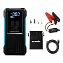 Reffair AirSwift100 4-in-1 Jump Starter (800A Peak - 8L Gas/5L Diesel), Portable Tyre Inflator (150 PSI, 22L/Min), 8000mAh Power Bank, LED Emergency Light – BIS Certified, Compact with Bag