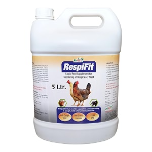 refit animal care cough cold herbal tonic for cow buffalo sheep goat calf chick broiler 5 ltr respifit