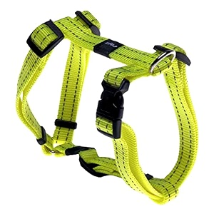 reflective adjustable dog h harness for small to medium dogs matching collar and leash available yellow