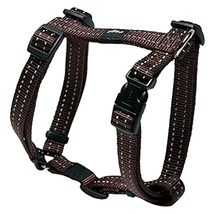 reflective adjustable dog h harness for small to medium dogs matching collar and leash available brown