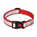 Reflective Dog Collar with Button Lock | Adjustable Safety Collar with Reflective Strip | Secure &amp; Comfortable Pet Collar for Dog (Red, S)