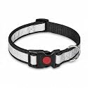 Reflective Dog Collar with Button Lock | Adjustable Safety Collar with Reflective Strip | Secure &amp; Comfortable Pet Collar for Dog (Black, L)