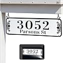 Reflective Hanging Address Sign for Outside Mailbox, Metal House Numbers
