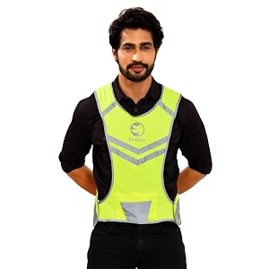 reflectosafe high visibility wear reflective jacket cycling for night safety waistcoat vest for outdoor activities - green pack of 3