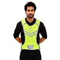 ReflectoSafe High Visibility Wear Reflective Jacket Cycling for Night Safety Waistcoat Vest for Outdoor Activities - Green (Pack of 3)