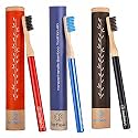 REFLEKT ForeverHandle Bamboo Wooden Toothbrush with Aluminium Handle &amp; Replaceable Heads with Soft Bristles Eco-friendly No Plastic Brush Suitable for Adults &amp; Kids Teeth (Blue, Red, Black)