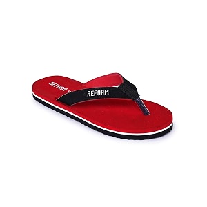 REFOAM Red Rubber Slip on Casual Slippers