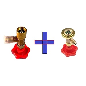refrigerant can valve combo pack compatible with r22 r134a amp hydrocarbon refrigerant cans  can tap valve amp bottle valve adapter for ac and refrigerator gas charging service
