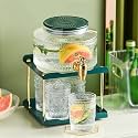 Refrigerator Cold Kettle with Faucet Glass Beverage Bucket Household Fruit Tea Cold Water Bucket (Color : A, Size B