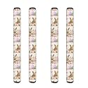 Refrigerator Door Handle Covers Set of 4, Non-Slip Kitchen Appliance Decoration Mat for Fridge Dishwashers Microwave Home Kitchen Easter Decoration, Bunny Egg Lily Flower Pink