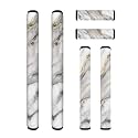Refrigerator Door Handle Covers Set of 6, Antiskid for Fridge Oven Dishwasher Keep Your Kitchen Appliance Clean from Smudges, Food Stains for Home Decoration, White Grey Gold Marble