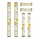 Refrigerator Door Handle Covers Set of 6, Antiskid Protector for Fridge Oven Dishwasher Keep Your Kitchen Appliance Clean from Smudges, Food Stains, Yellow Flower