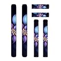 Refrigerator Door Handle Covers Set of 6, Antiskid Protector for Fridge Oven Dishwasher Keep Your Kitchen Appliance Clean from Smudges, Food Stains, Fashion Flower Bluish Violet