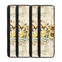 Refrigerator Handle Covers 4PCS, Washable Non-Slip Protector for Fridge Oven Dishwasher Keep Off Fingerprints Liquid Oil Stain Food Spot Kitchen Decor, Butterfly Sunflower Retro