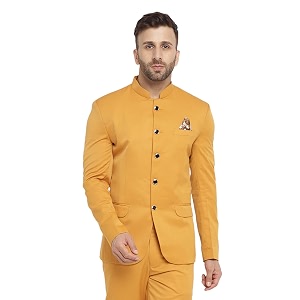 mens_slim fit single-breasted designer blazer_ fabric poly viscose