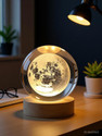 Refulgix 3D Moon Crystal Ball lamp, Aesthetic Bedroom Night Lamp Table Lamp Night Lamp