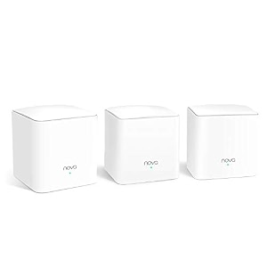 refurbished tenda nova mw5g whole home mesh wi-fi system 3500sq 2 wi-fi coverage two gigabit ports work with amazon alexa parental controls easy set up router and wi-fi booster pack of 3