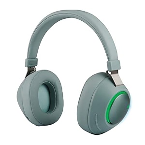 refurbished zebronics zeb-duke wireless bluetooth headphone with voice assistant support multifunction button aux input and rgb lights green