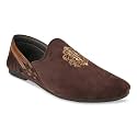 Regal Men Velvet Embroidered Ethnic Slip Ons