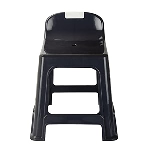 regalo backrest premium plastic stool chair  strong support for bathroom  multipurpose grey 28 cm 48 cm