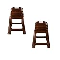 Regalo Backrest Premium Plastic Stool Chair | Strong Support for Bathroom | Multipurpose (Brown-2pc)