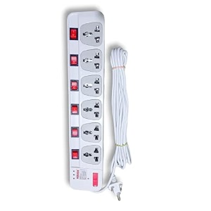 regard spike gaurd 6-way universal socket with 6 switch 230v 5 meter cord length