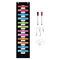 REGELETO 12 Pockets File Storage Pocket Chart with 12 Nametag Pockets,Hanging Wall File Organizer for Classroom and Office, Organize Your Assignments, Files, Scrapbooks, Paper (Black)
