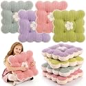 Reginary 4 Pcs Flower Floor Pillow Cushion Kid, Square, Colorful, 15.75''