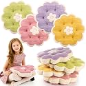 Reginary 4 Pcs Flower Floor Pillow Cushion Kid, Petals, Colorful, 15.75''