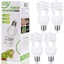 Reginary 4 Pcs Uvb Reptile Light 10.0 13 W, Reptile Uvb Bulb for Desert Tropical Sub Tropical Fluorescent Simulation Color Light for Turtle, Bearded Dragon, Lizard, Gecko