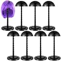 Reginary 8 Pcs Wig Stands for Multiple Wig Hat Stands for Display, Black