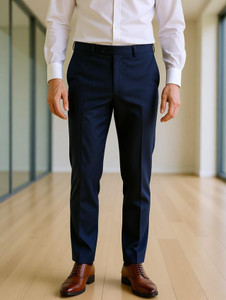 AENT Regular Fit Men Dark Blue Trousers