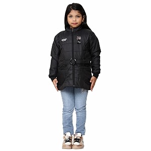regular fit nylon simple design blend full sleeve winter jacket for babys
