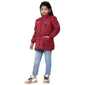 regular fit nylon simple design blend full sleeve winter jacket for babys